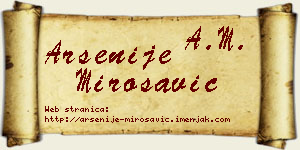 Arsenije Mirosavić vizit kartica